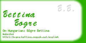 bettina bogre business card
